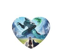 Poezjzw Healing Beasts Pattern Car Air Fresheners 4 Pcs Heart Shape Hanging Aromatherapy Tablets Scented Fresheners For Bedroom Closet Shoe