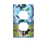 Poezjzw Healing Beasts Pattern Outlet Covers Wall Plate Light Switch Plate Decorative for Kitchen Bathroom Bedroom Farmhouse Decor