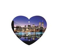 Poezjzw Heart Shape Lavender Scent Car Air Fresheners Brooklyn Bridge At Night Pattern 4 Pcs Aromatherapy Tablets For Wardrobe Shoe Cabinet Eliminate