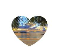 Poezjzw Heart Shape Lavender Scent Car Air Fresheners Sunset At The Beach Pattern 4 Pcs Aromatherapy Tablets For Wardrobe Shoe Cabinet Eliminate