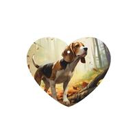 Poezjzw Heart Shape Lavender Scent Car Air Fresheners Tame Beagle Pattern 4 Pcs Aromatherapy Tablets For Wardrobe Shoe