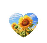 Poezjzw Heart Shape Lavender Scent Car Air Fresheners Thriving Sunflower Pattern 4 Pcs Aromatherapy Tablets For Wardrobe Shoe