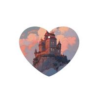 Poezjzw Heart Shape Lavender Scent Car Air Fresheners Top Building Pattern 4 Pcs Aromatherapy Tablets For Wardrobe Shoe