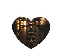 Poezjzw Heart Shape Lavender Scent Car Air Fresheners Tribal Totem Wooden Statue Pattern 6 Pcs Aromatherapy Tablets For Wardrobe Shoe