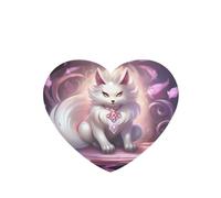 Poezjzw Heart Shape Lavender Scent Car Air Fresheners White Fox Pattern 6 Pcs Aromatherapy Tablets For Wardrobe Shoe