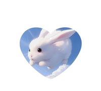 Poezjzw Heart Shape Lavender Scent Car Air Fresheners White Rabbit Pattern 4 Pcs Aromatherapy Tablets For Wardrobe Shoe