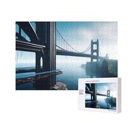 Poezjzw High Bridge Over The Sea Classic Jigsaw 300 Pieces Wooden Puzzle Modern Home Decor Intellectual Game 28x 40cm