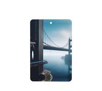 Poezjzw High Bridge Over The Sea Pattern Car Air Fresheners 4 Pcs Rectangle Hanging Aromatherapy Tablets Scented Fresheners For Bedroom Closet Shoe