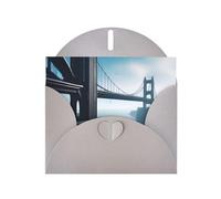 POEZJZW High Bridge Over The Sea Pearl Paper Christmas Cards, With Gray Envelopes, Thank You Cards, Wedding, Valentine'S Day Cards 10-Count