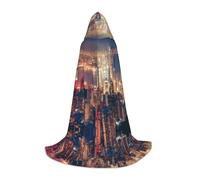POEZJZW Hong Kong Pattern Men Women Cloak With Hood Adult Cape With Hood Renaissance Halloween Witch Costume Wizard Cloak S