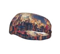 Poezjzw Hong Kong Pattern Sports Headband Suitable For Running Yoga Elasticated Moisture Wicking Hairband