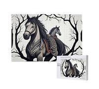 Poezjzw Horse In The Forest Adult Classic Jigsaw 1000 Pieces Wooden Puzzle Modern Home Decor Intellectual Game 75x50cm