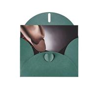 POEZJZW Horse Saddle With A Cowboy Hat Wild Patterned Pearl Paper Blank Greeting Card Suitable For Birthday Wedding Party Invitation With Dark Green Envelope