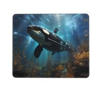 POEZJZW Huge Killer Whales Pattern Mouse Pad Gaming Non-Slip Rubber Base Rectangular Mouse Mat for Desktop Computer Laptop Gaming Office 7 X 8.6 in