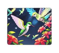 POEZJZW Hummingbird Night Sh Pattern Mouse Pad Non-Slip Rubber Stitched Edges Waterproof Gaming Mouse Mat for Desk Gaming Work Wireless Mice 8.3 X 10.3 in
