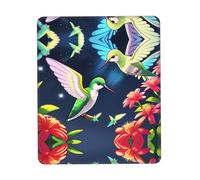 POEZJZW Hummingbird Night Sh Pattern Mouse Pad Non-Slip Rubber Stitched Edges Waterproof Gaming Mouse Mat for Desk Gaming Work Wireless Mice 10 X 12 Inch