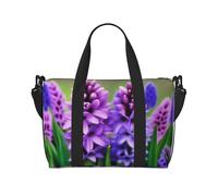 Poezjzw Hyacinth Travel Duffel Bag Tote Carry On Luggage Bag Water Resistant Weekender Overnight Bags For Foldable, Black, One Size