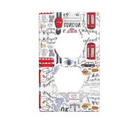 Poezjzw I Love London Pattern Light Switch Cover Outlet Cover Duplex Outlet Decorative Wall Plate Decorative Wall Plate Size 4.5x2.76 Inch