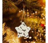 Poezjzw I Love My Dog Dachshunds Pattern Christmas Star Ceramic Ornaments Christmas Tree Hanging Home Decoration Gatherings Souvenirs