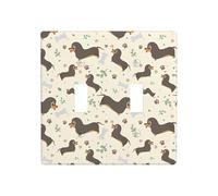 Poezjzw I Love My Dog Dachshunds Pattern Wall Plate Outlet Cover Decorative Wall Plate Size 4.5X 4.5in Double Toggle Outlet Light Switch Cover