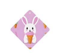 Poezjzw Ice Cream Bunny Pattern Car Air Fresheners 6 Pcs Square Hanging Aromatherapy Tablets Scented Fresheners For Bedroom Bathroom