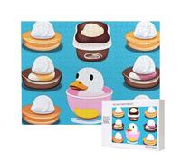 Poezjzw Ice-Cream Duck Duck Adult Classic Jigsaw 500 Pieces Wooden Puzzle Modern Home Decor Intellectual Game 52 X 38 Cm