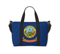 Poezjzw Idaho State Flag Travel Duffel Bag Tote Carry On Luggage Bag Water Resistant Weekender Overnight Bags For Foldable, Black, One Size