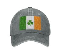 POEZJZW Irish Flag Pattern Baseball Cap for Men Women's Adjustable Cowboy Hats Unisex Sun Hats Gray
