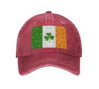 POEZJZW Irish Flag Pattern Baseball Cap for Men Women's Adjustable Cowboy Hats Unisex Sun Hats Red