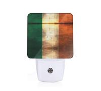 POEZJZW Irish Flag Pattern Led Night Light Plug Into Wall with Dusk to Dawn Sensors, Warm for Bedroom Bathroom Hallway Kitchen