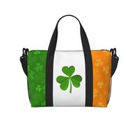 Poezjzw Irish Flag Travel Duffel Bag Tote Carry On Luggage Bag Water Resistant Weekender Overnight Bags For Foldable, Black, One Size, Black, One Size