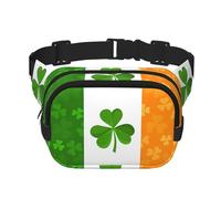 Poezjzw Irish Flag Travel Waist Bag Suitable For Running, Cycling And Outdoor Adventures, Store Mobile Phones And Credit Cards, Black, One Size