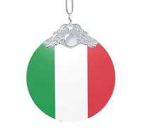 Poezjzw Italian Flag Pattern Christmas Glass Silver Metal Buckle Pendant Decorations Suitable For Home Shopping Malls And Holiday Celebrations