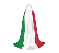 POEZJZW Italian Flag Pattern Hooded Cloak Robe Costume Cloak For Adult Men Women Christmas Hoodies Cape Cosplay Costumes S