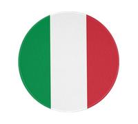 POEZJZW Italian Flag Pattern Round Mouse Pad Desktop Protection Mat with Non-Slip Rubber Base 7.9Ã-7.9 in for Home and Office