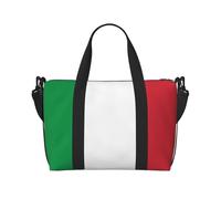 Poezjzw Italian Flag Travel Duffel Bag Tote Carry On Luggage Bag Water Resistant Weekender Overnight Bags For Foldable, Black, One Size, Black, One Size