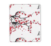 Poezjzw Japanese Cherry Tree Pattern Mouse Pad Office Laptop Computer Desk Wireless Mouse Non Slip Rubber Base Washable 8.3 X 10.3 in Keyboard Pad