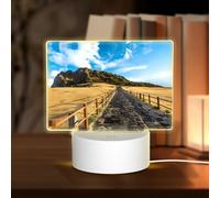 POEZJZW Jeju Island Korea Pattern Led Lamp Base Night Light Acrylic USB 3 Mode for Room Cafe Bar Birthday Party