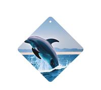 Poezjzw Jumping Up Dolphins Pattern Car Air Fresheners 4 Pcs Square Hanging Aromatherapy Tablets Scented Fresheners For Bedroom Bathroom