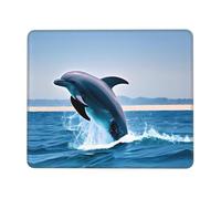 POEZJZW Jumping Up Dolphins Pattern Mouse Pad, Portable Office Non-Slip Rubber Base Wireless Mouse Pad For Office Laptop Computer Pc 10 X 12 Inch