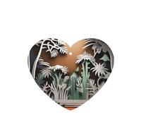 Poezjzw Jungle Paper Cutout Pattern Car Air Fresheners 6 Pcs Heart Shape Hanging Aromatherapy Tablets Scented Fresheners For Bedroom Bathroom