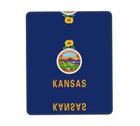 POEZJZW Kansas State Flag Pattern Mouse Pad Non-Slip Rubber Stitched Edges Waterproof Gaming Mouse Mat for Desk Gaming Work Wireless Mice 10 X 12 Inch