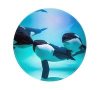 POEZJZW Killer Whale Pattern Round Non-Slip Rubber Base Small Mouse Pad Suitable For Games Computer Laptop 7.9x7.9 In
