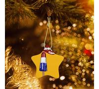 Poezjzw Kiss Art Popsicle Pattern Ceramic Star-Shaped Christmas Tree Ornaments, Family New Year Home Souvenirs For Gatherings