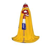 POEZJZW Kiss Art Popsicle Pattern Men Women Cloak With Hood Adult Cape With Hood Renaissance Halloween Witch Costume Wizard Cloak S