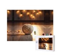 Poezjzw Knitting Wool Puzzles For Adult 300 Pieces Wooden Jigsaw For Family Friend Home Decor Wall Art 15.7 X 11in