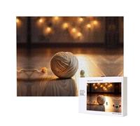 Poezjzw Knitting Wool Puzzles For Adult 500 Pieces Wooden Jigsaw For Family Friend Home Decor Wall Art 20.4 X 15 In