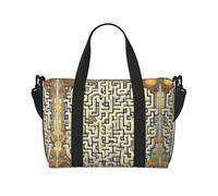Poezjzw Labyrinth Treasure Map Travel Duffel Bag Tote Carry On Luggage Bag Water Resistant Weekender Overnight Bags For Foldable, Black, One Size