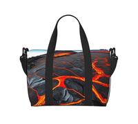 Poezjzw Lava After Eruption Travel Duffel Bag Tote Carry On Luggage Bag Water Resistant Weekender Overnight Bags For Foldable, Black, One Size, Black, One Size