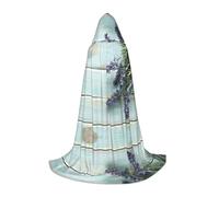 POEZJZW Lavender On Wood Pattern Men Women Cloak With Hood Adult Cape With Hood Renaissance Halloween Witch Costume Wizard Cloak S